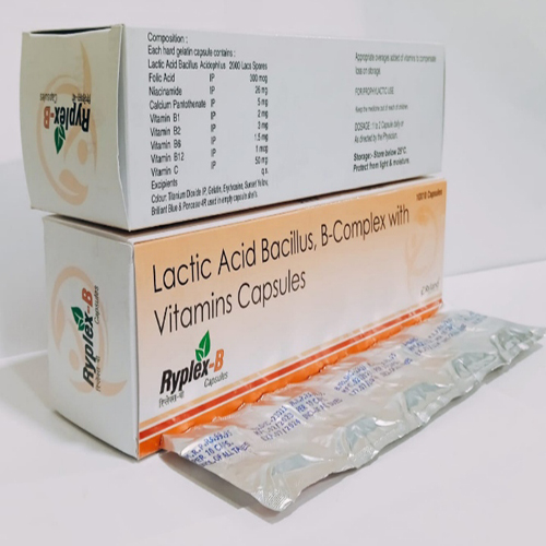 Product Name: Ryplex B, Compositions of Lactic Acid Bacillus, B-Complex With Vitamins Capsules are Lactic Acid Bacillus, B-Complex With Vitamins Capsules - Ryland Health Care