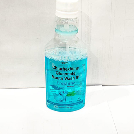 Product Name: Freshific, Compositions of Chlorhexidine Gluconate Mouth Wash IP are Chlorhexidine Gluconate Mouth Wash IP - Arvoni Lifesciences Private Limited