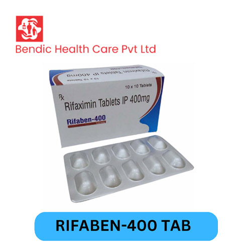 Product Name: RIFABEN 400, Compositions of RIFABEN 400 are Rifaximin Tablets 400mg - Bendic Healthcare Private Limited