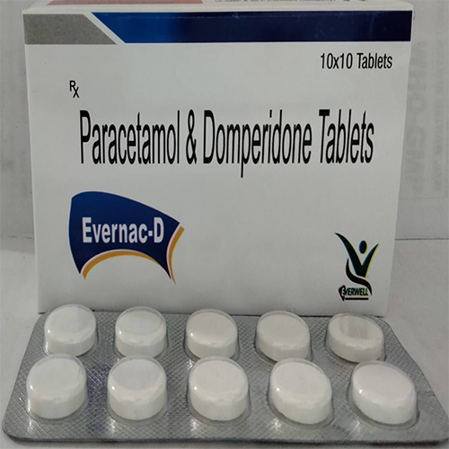 Product Name: Evernac D , Compositions of Evernac D  are Paracetamol & Domperidone Tablets  - Orange Biotech Private Limited