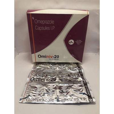 Product Name: Ominiv 20, Compositions of Ominiv 20 are Omeprazole Capsules I.P - Ikvans Pharma