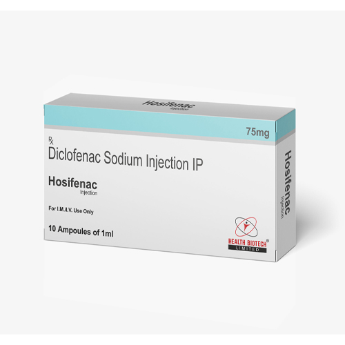 Product Name: Hosifenac Injecton, Compositions of Hosifenac Injecton are Diclofenac Sodium Injection IP - Health Biotech Limited