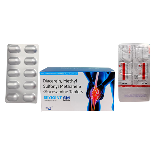 Product Name: SKYJOINT GM, Compositions of Diacerein, Methyl Sulfonyl Methane & Glucosamine Tablets are Diacerein, Methyl Sulfonyl Methane & Glucosamine Tablets - Access Life Science