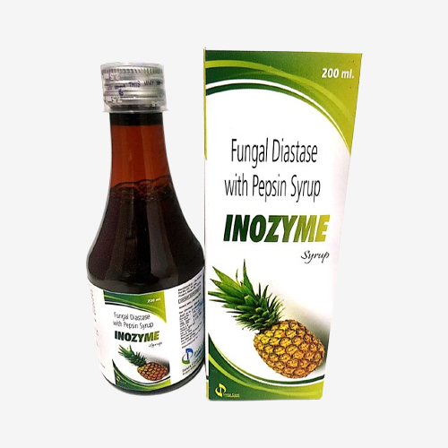 Product Name: INOZYME, Compositions of INOZYME are Fungal Diastase With Pepsin Syrup  - Insta Care Lifesciences