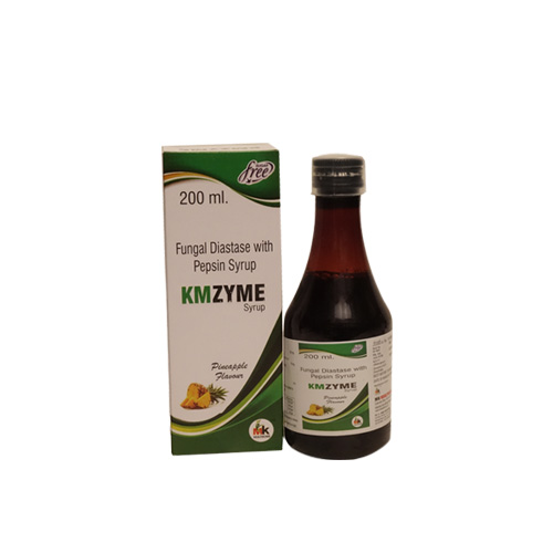 Product Name: KMZYME Syrup, Compositions of Fungal Diastase with Pepsin Syrup are Fungal Diastase with Pepsin Syrup - MK Healthcare