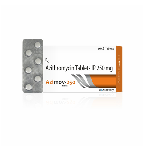 Product Name: Azimov 250, Compositions of Azimov 250 are Azithromycin Tablets IP 250 mg - Biodiscovery Lifesciences Private Limited