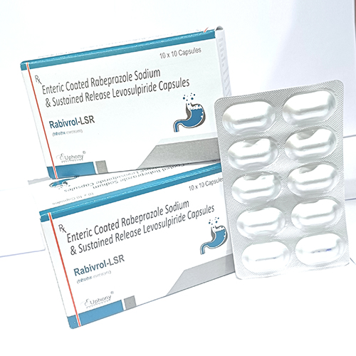 Product Name: Rebivrol LSR, Compositions of Rebivrol LSR are Enteric Coated Rabeprazole Sodium & Sustained Release Levosulpiride Capsules - Euphony Healthcare