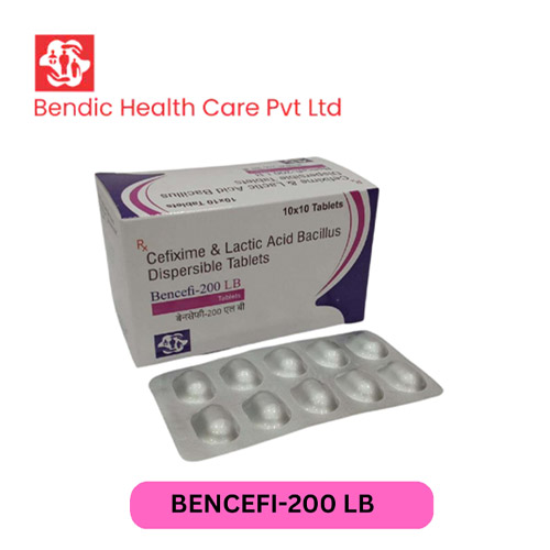 Product Name: BENCEFI 200, Compositions of Cefixime & Lactic Acid Bacillius Bispersible Tablets are Cefixime & Lactic Acid Bacillius Bispersible Tablets - Bendic Healthcare Private Limited