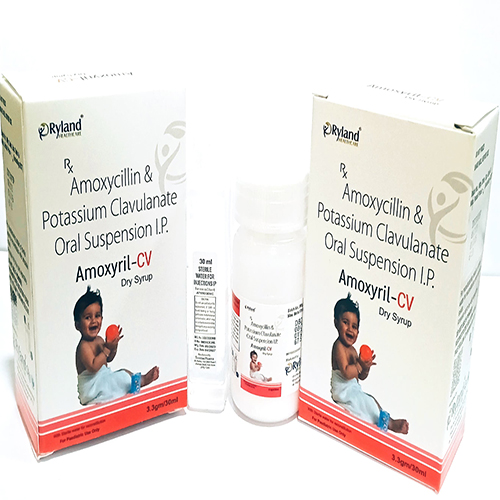 Product Name: Amoxyril CV Dry Syrup, Compositions of Amoxyril CV Dry Syrup are Amoxycillin & Potassium Clavulanate Oral Suspension I.P. - Ryland Health Care