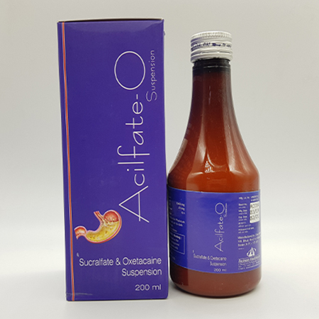 Product Name: Acilfate O, Compositions of Acilfate O are Sucratfate and Oxetacaire Suspension - Acinom Healthcare