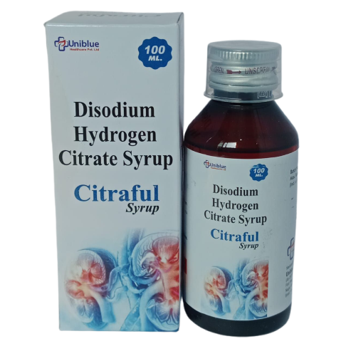 Product Name: Citraful, Compositions of Citraful are Disodium Hydrogen Citrate Syrup - Uniblue Healthcare Private Limited