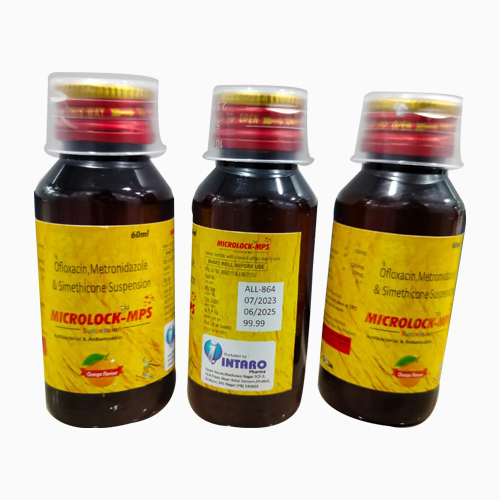 Product Name: MICROLOCK MPS, Compositions of MICROLOCK MPS are Ofloxacin,Metronidazole & Simethicone Suspension - Access Life Science