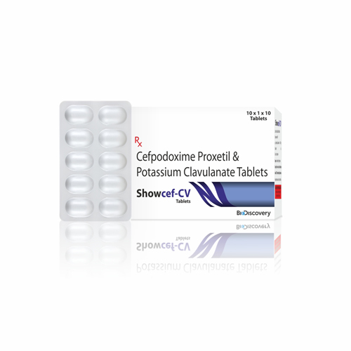 Product Name: Showcef CV, Compositions of Showcef CV are Cefpodoxime Proxetil & Potassium Clavulanate Tablets - Biodiscovery Lifesciences Private Limited