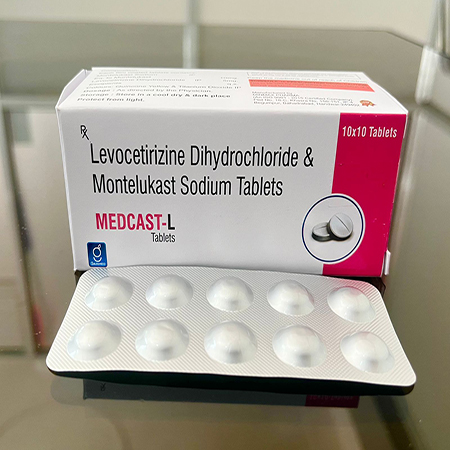 Product Name: Medcast L, Compositions of Medcast L are Levocetirizine Dihydrochloride & Montelukast Sodium Tablets - Gainmed Biotech Private Limited