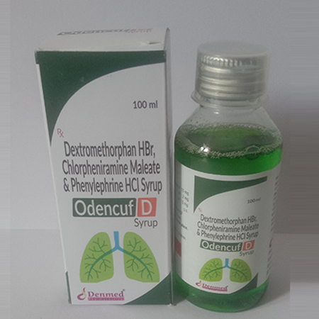 Product Name: Odencuf D, Compositions of Dextromethorphan HBr,Chlorpheniramine Maleate & Phenylephrine HCI Syrup are Dextromethorphan HBr,Chlorpheniramine Maleate & Phenylephrine HCI Syrup - Denmed Pharmaceutical