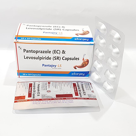 Product Name: Pantajey LS, Compositions of Pantajey LS are Pantoprazole (EC) & Levosulpride (SR) Capsules - Ellanjey Lifesciences