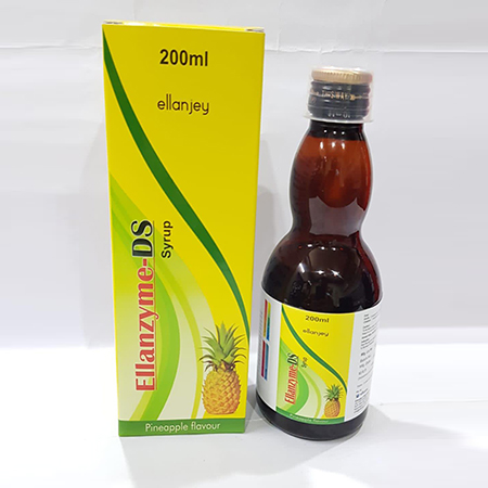 Product Name: Ellanzyme DS, Compositions of Ellanzyme DS are Pineapple Flavour - Ellanjey Lifesciences