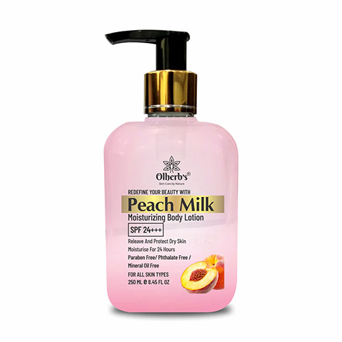 Product Name: Peach Milk, Compositions of Peach Milk are Moisturing Body Lotion - Biofrank Pharmaceuticals India Private Limited