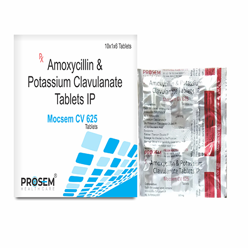 Product Name: Mocsem CV 625, Compositions of Amoxycillin & Potassium Clavulanate Tablets IP are Amoxycillin & Potassium Clavulanate Tablets IP - Prosem Healthcare