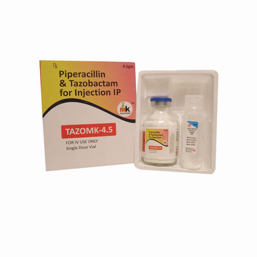 Product Name: TAZOMK 4.5, Compositions of TAZOMK 4.5 are Piperacillin & Tazobactam for Injection IP - MK Healthcare