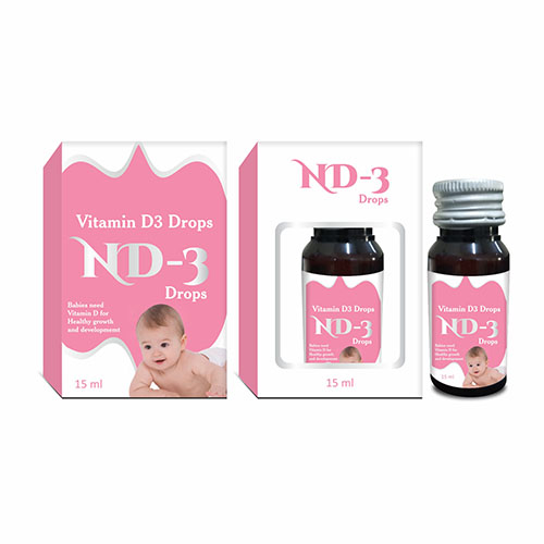 Product Name: Nd 3, Compositions of Nd 3 are Vitamin D3 Drops - Biofrank Pharmaceuticals India Private Limited