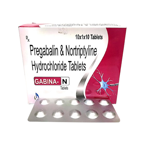 Product Name: GABINA N, Compositions of GABINA N are Pregabalin & Nortriptyline Hydrochloride Tablets - Insta Care Lifesciences