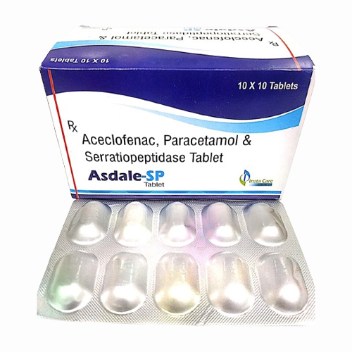 Product Name: ASDALE SP, Compositions of ASDALE SP are Aceclofenac, Paracetamol & Serratiopeptidase Tablets  - Insta Care Lifesciences