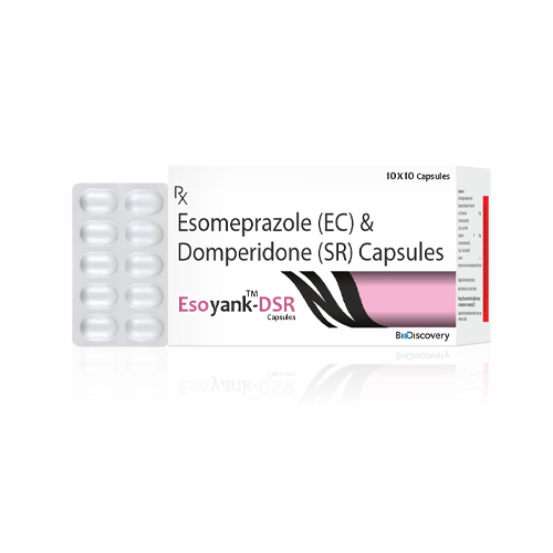 Product Name: Esoyank DSR, Compositions of Esoyank DSR are Esomeprazole (EC) & Domperidone (SR) Capsules - Biodiscovery Lifesciences Private Limited