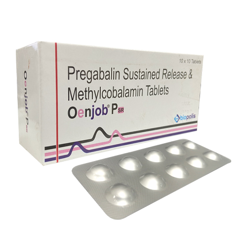 Product Name: OENJOB P, Compositions of OENJOB P are Pregabalin Sustained Release & Methycobalamin Tablets - Biopolis Lifesciences Private Limited