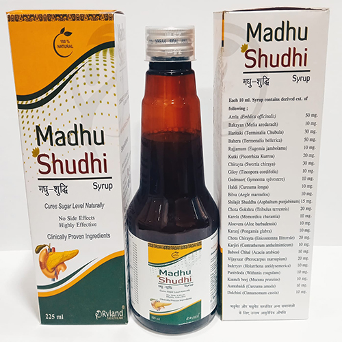 Product Name: Madhu Shudhi Syrup, Compositions of Madhu Shudhi Syrup are Cures Sugar Level Naturally  - Ryland Health Care