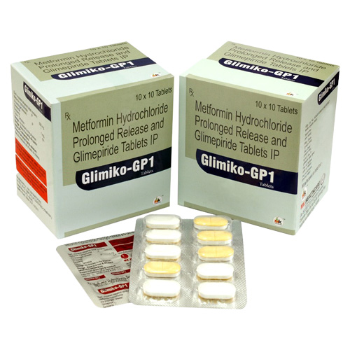 Product Name: Glimiko GP1, Compositions of Metformin Hydrochloride Prolonged Release and Glimepiride Tablets IP are Metformin Hydrochloride Prolonged Release and Glimepiride Tablets IP - MK Healthcare