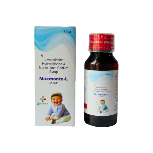 Product Name: Maxmonte L SYRUP, Compositions of Maxmonte L SYRUP are Levocetirizine Hydrochloride & Montelukast Sodium Syrup - Zemax Pharma