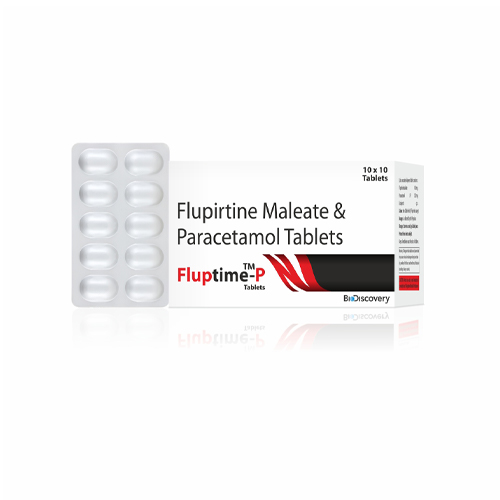 Product Name: Fluptime P, Compositions of Fluptime P are Flupirtine Maleate & Paracetamol Tablets - Biodiscovery Lifesciences Private Limited