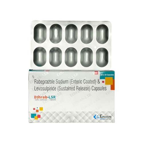 Product Name: ETHRAB LSR , Compositions of ETHRAB LSR  are Rabeprazole Sodium (Enteric Coated) & Levosulpiride(Sustained Release) Capsules - EthixElite Lifesciences Private Limited