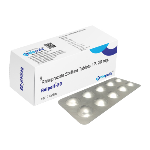 Product Name: ROLPOLL 20, Compositions of ROLPOLL 20 are Rabeprazole Sodium Tablets I.P. 20mg - Biopolis Lifesciences Private Limited