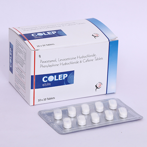 Product Name: COLEP, Compositions of COLEP are Paracetamol, Levocetrizine Hydrochloride, Phenylphrine Hydrochloride & Caffine Tablets - Biomax Biotechnics Pvt. Ltd