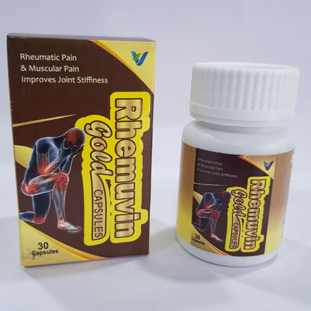 Product Name: RHEMUVIN GOLD CAP, Compositions of RHEMUVIN GOLD CAP are Rheumatic Pain & Muscular Pain Improves Joint Stiffness  - Vindcare Lifesciences