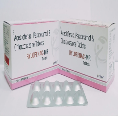 Product Name: Rylofenac MR, Compositions of Rylofenac MR are Aceclofenac, Paracetamol & Chlorzoxazone Tablets  - Ryland Health Care