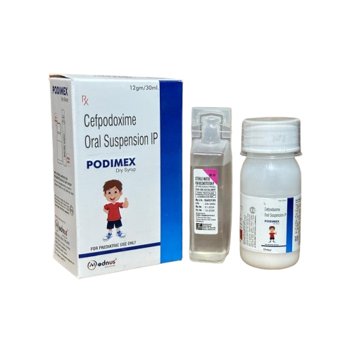 Product Name: PODIMEX, Compositions of PODIMEX are Cefpodoxime Oral Suspension IP - Mednus Healthcare