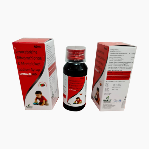 Product Name: LCRAV M KID, Compositions of LCRAV M KID are Levocetirizine Dihydrochloride & Montelukast Sodium Syrup - Access Life Science