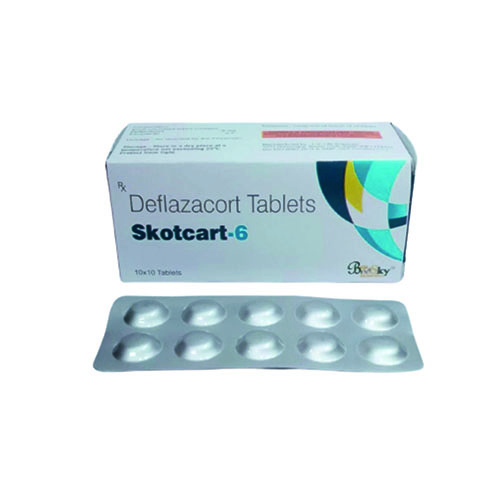 Product Name: Skotcart 6, Compositions of Skotcart 6 are Deflazacort Tablets - Biosky Remedies