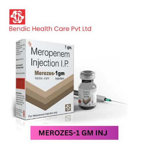 Product Name: Merozes 1GM, Compositions of Merozes 1GM are Meropenem Injection IP    - Bendic Healthcare Private Limited