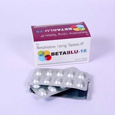 Product Name: BETABLU 16, Compositions of BETABLU 16 are Betahistine 16mg Tablets IP - Bluewaterresearch