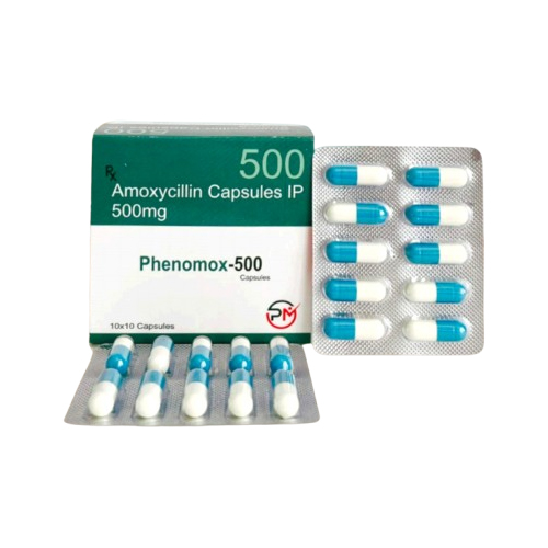 Product Name: Phenomox 500, Compositions of Phenomox 500 are Amoxycillin Capsules IP 500mg - Mednus Healthcare