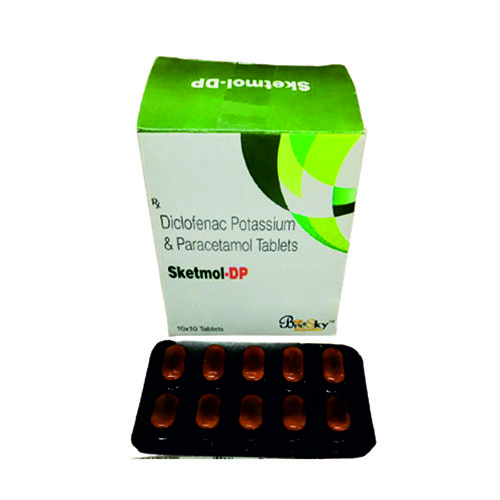 Product Name: Sketmol DP, Compositions of Sketmol DP are Diclofenac Potassium & Paracetamol Tablets - Biosky Remedies