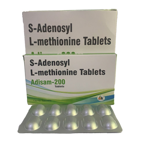 Product Name: Adisam 200 Tablets, Compositions of Adisam 200 Tablets are S-Adenosyl L-methionine Tablets - MK Healthcare