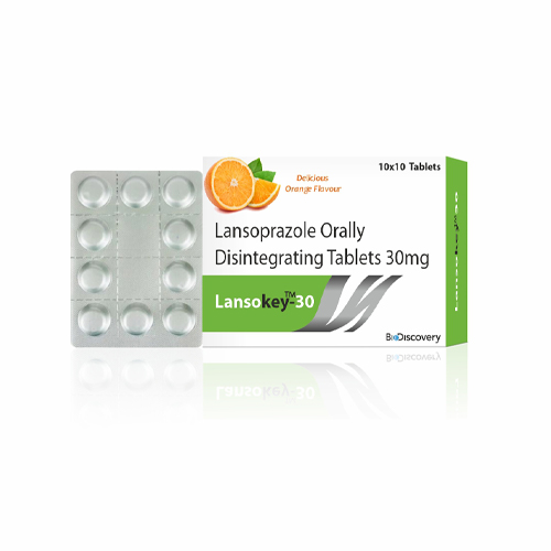 Product Name: Lansokey 30, Compositions of Lansokey 30 are Lansoprazole Orally Disintegrating Tablets 30mg - Biodiscovery Lifesciences Private Limited