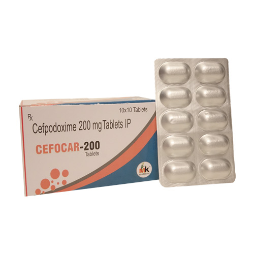 Product Name: CEFOCAR 200, Compositions of CEFOCAR 200 are Cefpodoxime 200 mg Tablets IP - MK Healthcare