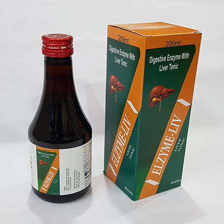 Product Name: Elzyme Liv, Compositions of Elzyme Liv are Digestive Enzymes Liver Tonic - Ellanjey Lifesciences