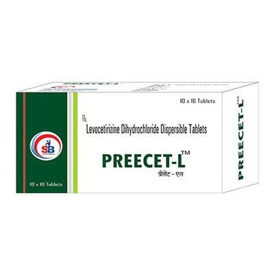 Product Name: Preecet L, Compositions of Preecet L are Levocetirizine dihydrochlorid dispersible Tablets - SB LIFESCIENCES